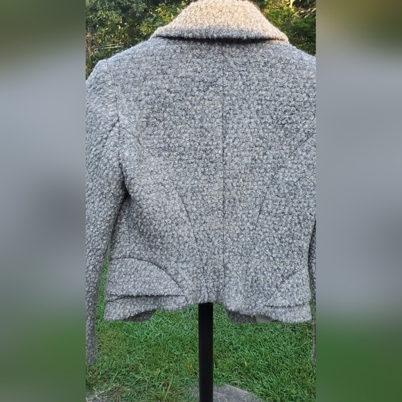 Wool blend H&M waist dressy length women's jacket Size 2 - Picture 9 of 11